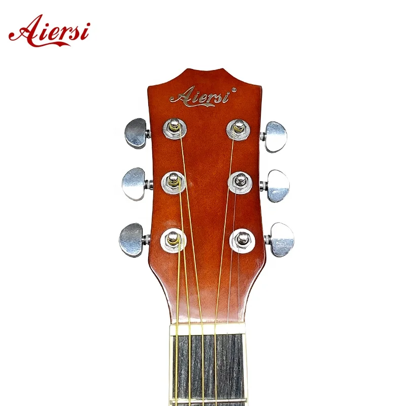 Good quality sunburst color guitar six steel string basswood folk acoustic guitar steel string guitars musical instrument