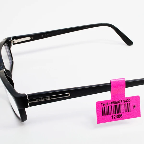 Low MOQ Custom Printed Transparent Perforated Sunglasses Paper Barcode Label