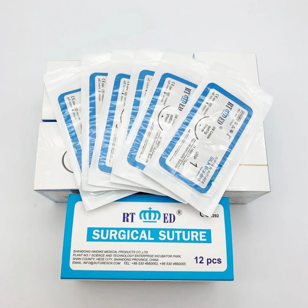 
CE ISO certificate high quality braided Silk Suture With Needle 