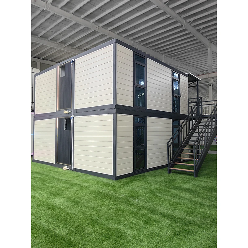 Easy to Assemble Ready Made Two Layer Container House Villas Tiny Home 2 Floor 2 Bedroom Container House With Light