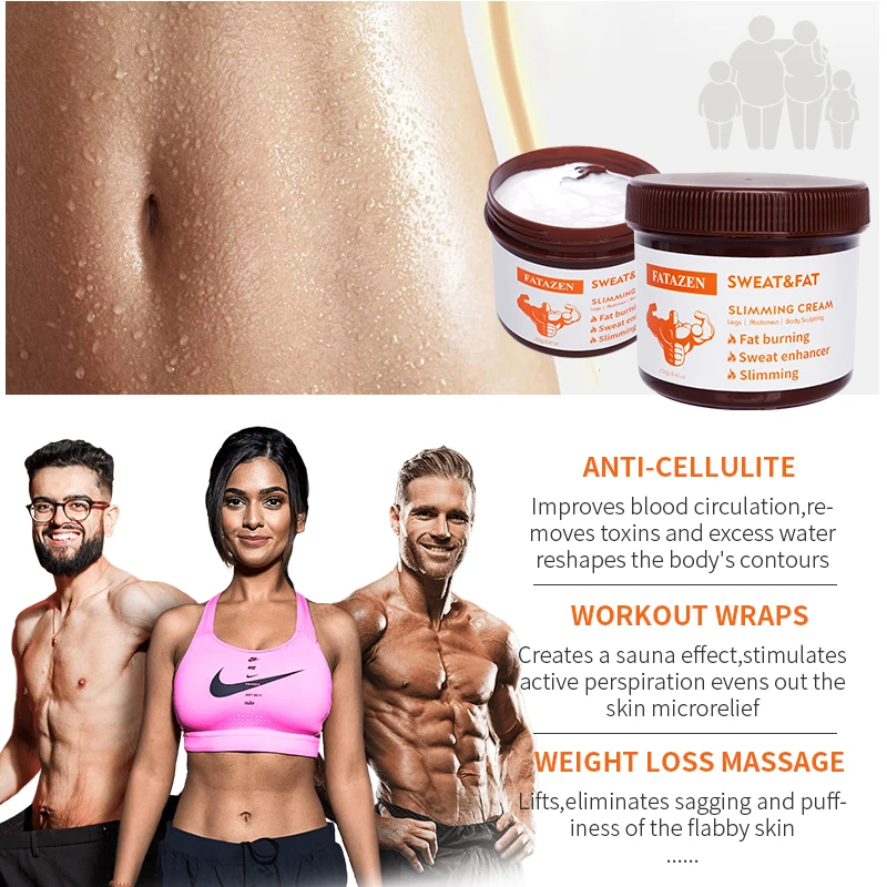FATAZEN 250g Anti Cellulite Hot Cream Sweat Stick Fat Burner Gel Slimming Cream Body Massage Weight Loss Private Label Hot Cream