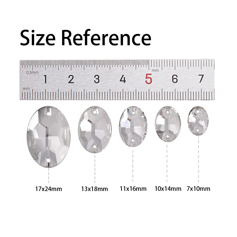 Oval Crystal Sew-on Rhinestones 3210 Flat Back 2 Holes High Quality Glass Garment Beads Clothing Sewing Accessories