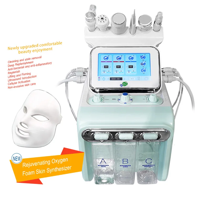 Peel Injector Facial Cold Water Oxygen Machine Dermabrasion Facial 3in1 Anti Aging 4 Color Facial Skin Care Pdt Photon Red