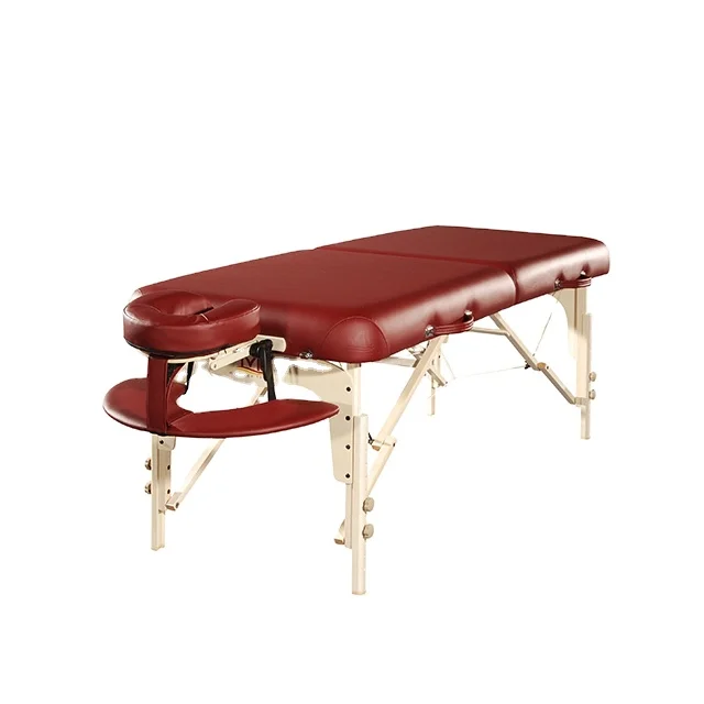 Manufacturer wholesale solid portable folding massage table PU leather facial bed for sale