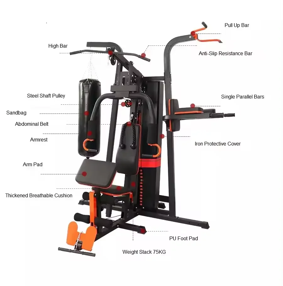 Commercial Gym Fitness Mutli Function Station Professional Multi Gym 3 Station Homeuse Multi Station Gym Equipment