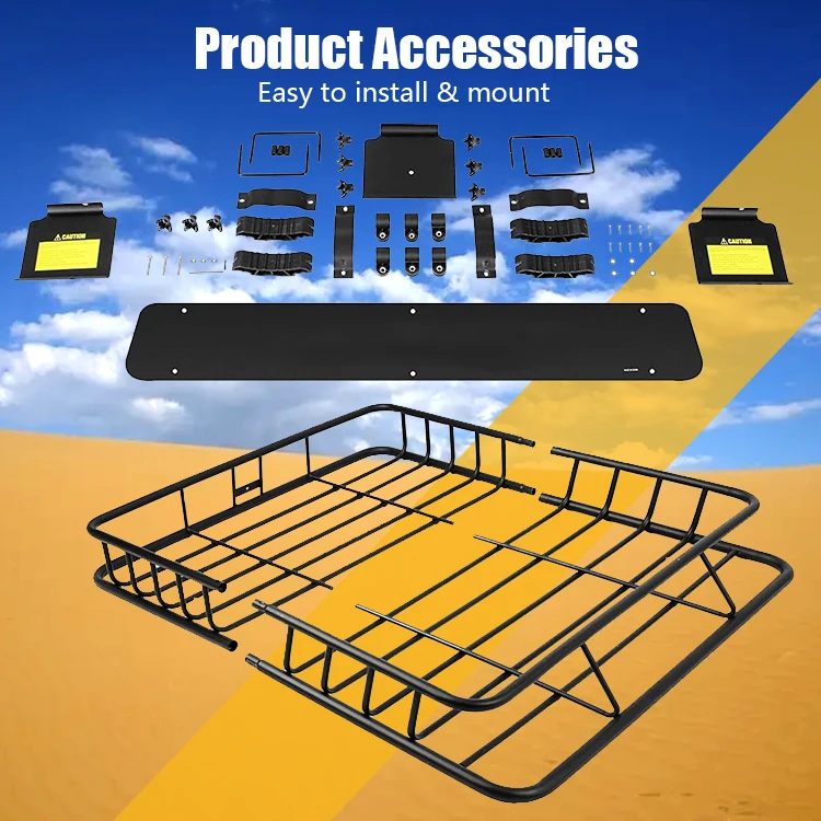 Cargo luggage carry basket bracket carrier suv auto top accessories roof rack for car