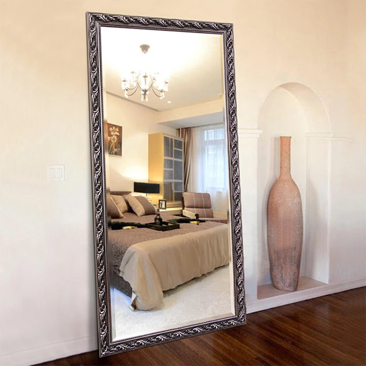 Custom Livingroom European Style Antique Ps Framed Floor Standing Full Length Vintage Mirror