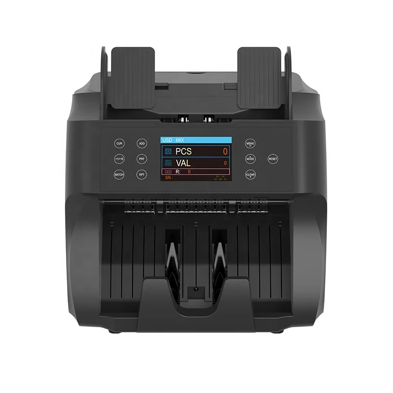 USD, EUR, GBP, CAD, MXN mix bill value counting machine bill counter banknote money cash counter