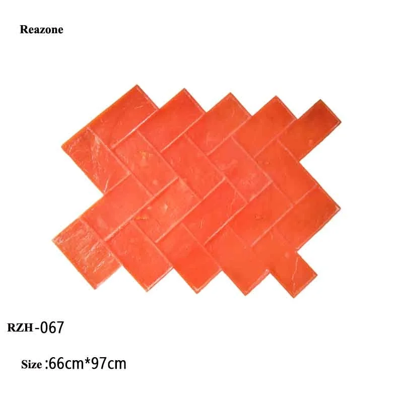Herringbone brick concrete form stamp mats plastic mould for paving of house street and garden