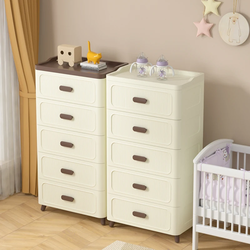 Modern PP Plastic Chest of Drawer Multi-layer Storage Drawer for Bedroom Living Room