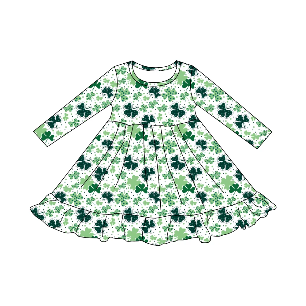 Qingli OEM St Patricks Day Kids Trendy Clothing Girls Dresses 10-12