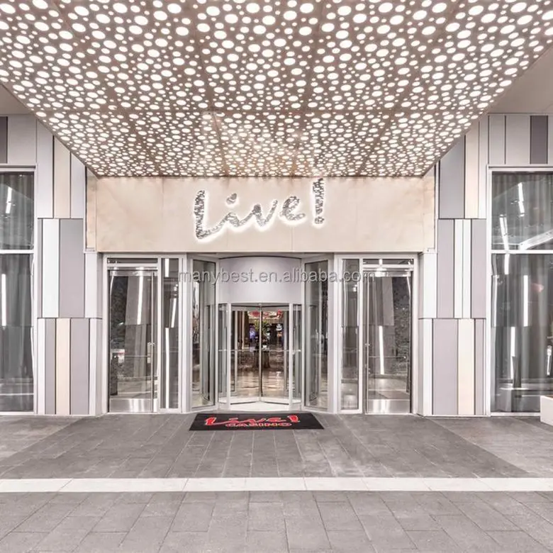 Fire Resistant Interior Decorative Wall Panels With Perforated Aluminum Veneer and Wooden Outer Cladding Options