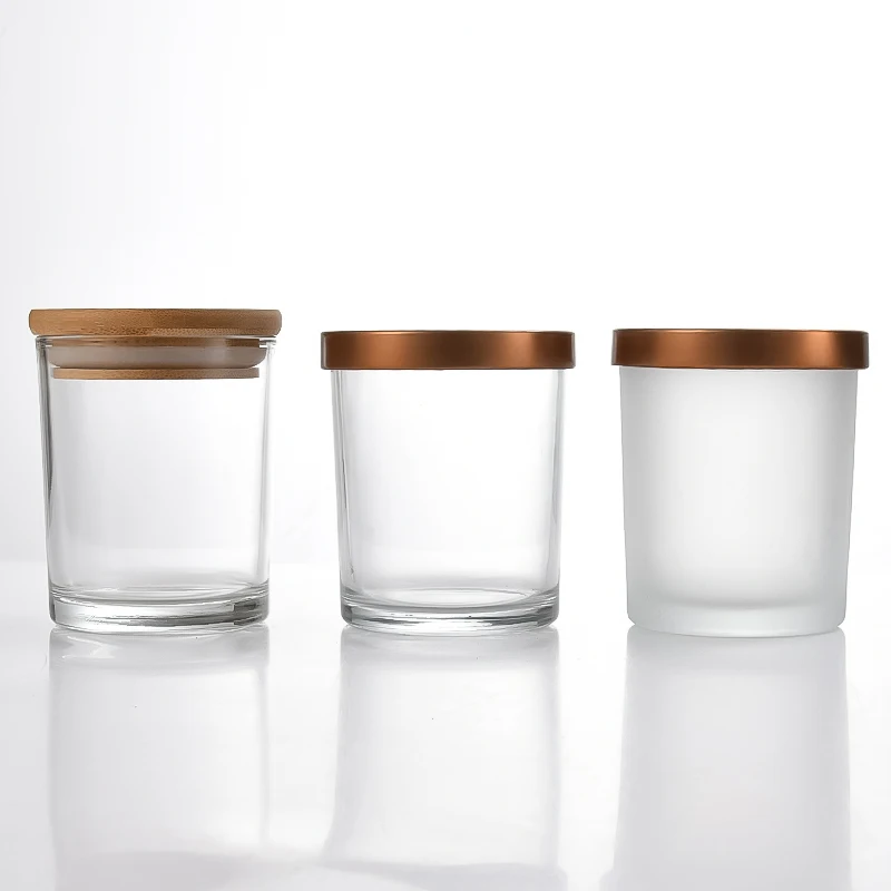 Оптовая продажа Лидер продаж пустые матовые белые черные стеклянные банки для свечей роскошная стеклянная банка с
