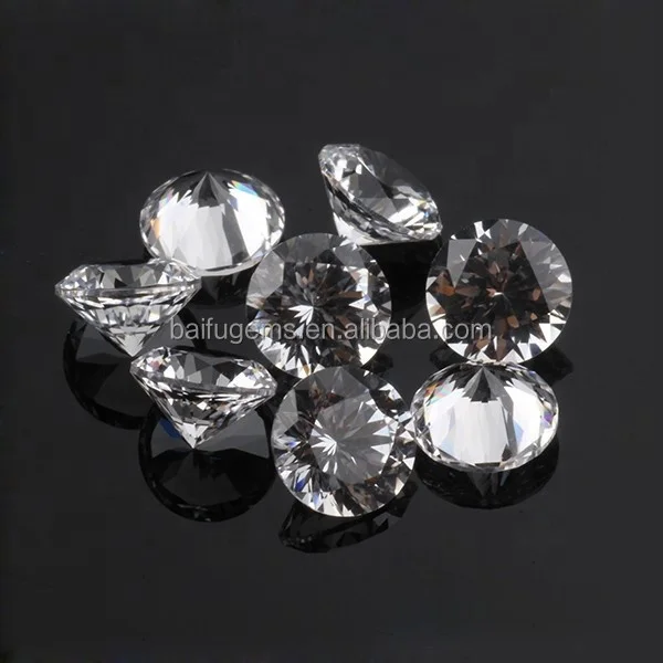 Wholesale Factory price #12 Faceted gemstone Round loose White sapphire synthetic corundum for Necklaces