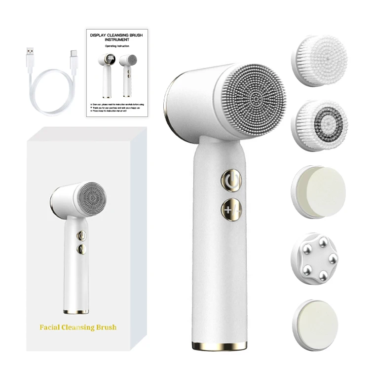 LED Display Rechargeable Handheld Waterproof Exfoliate Remove Dead Tighten Skin Face Deep Cleansing Brush