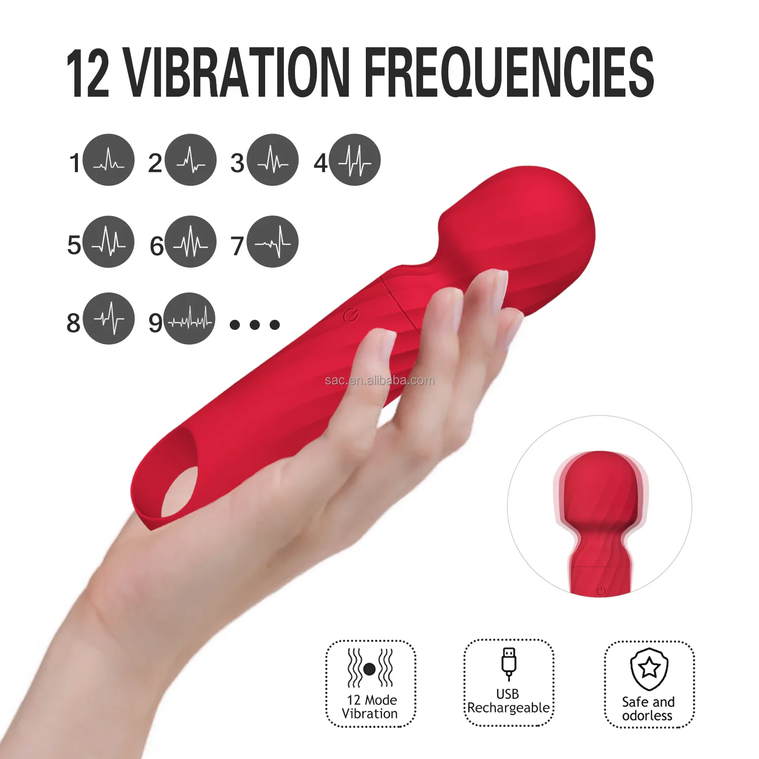 SacKnove Erotic Sex Toys Powerful Handheld Electric Body Massage Clitoral Stimulator Vaginal Av Massager Mini Wand Vibrator