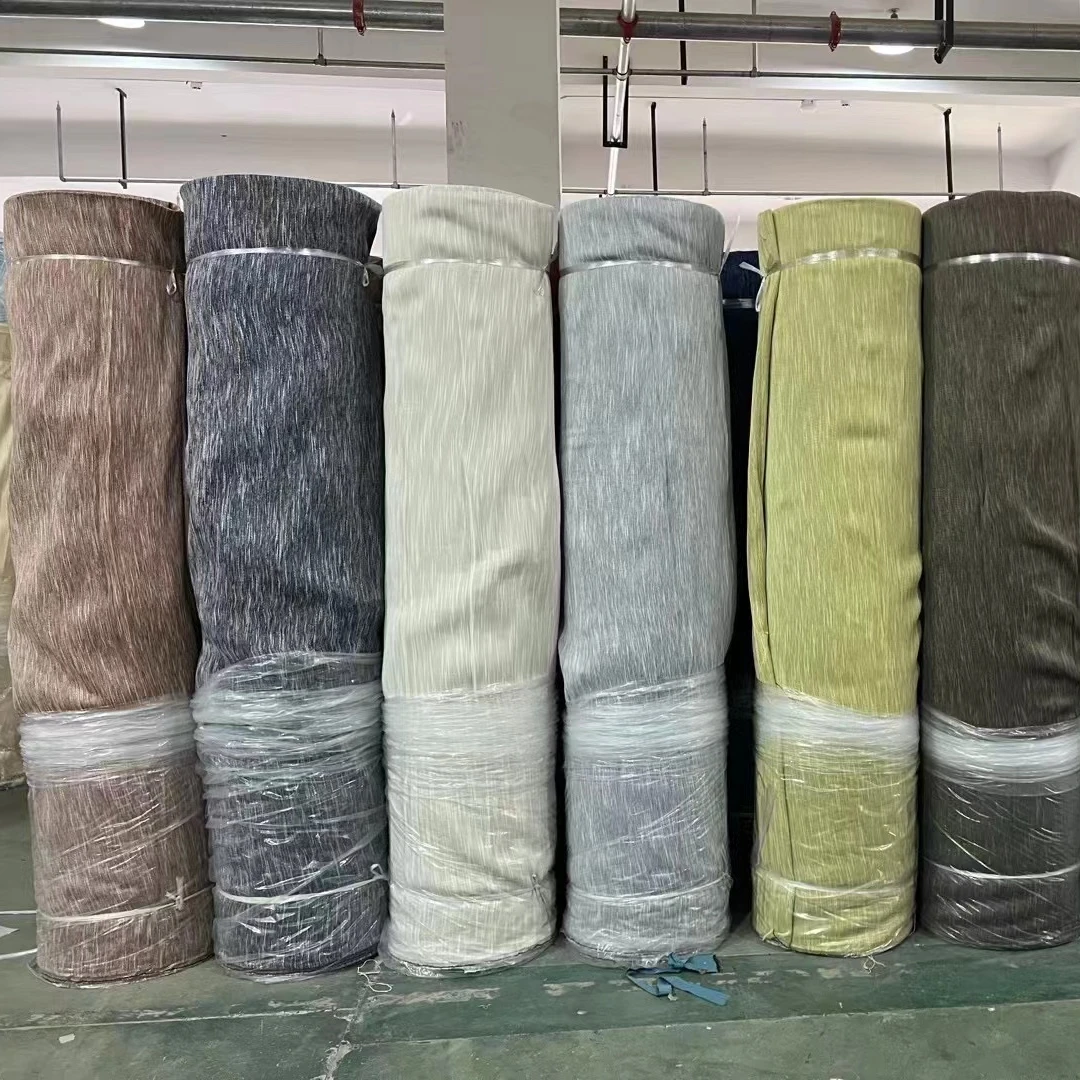 Linen Textured Window Curtain Drapes for Bedroom Living Room Blackout Curtain Fabric