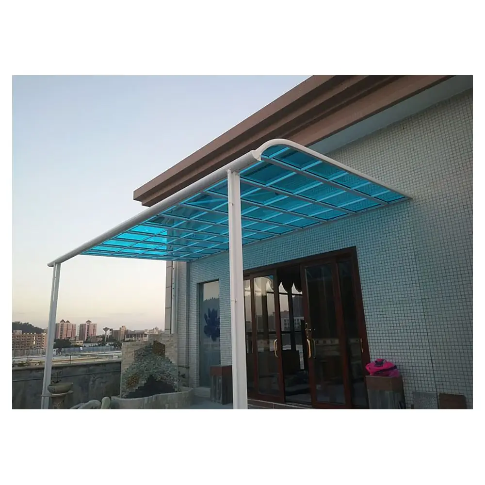 Prima China Factory Construction Material Transparent PC Endurance Board Tempered Glass Outdoor Platform Sunshine Shed