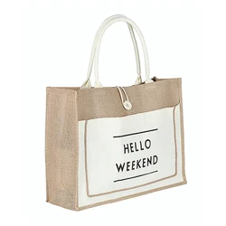 Perfectbio manufacturer custom wholesale natural black beach laminated canvas used shopping button jute bags buyer in europe