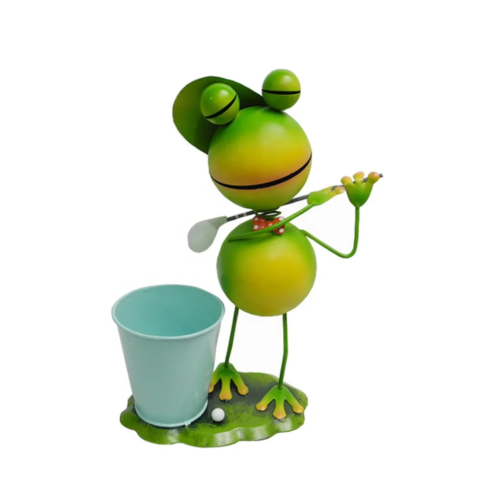 Village Travel Frog Iron Garden Handcrafted  Flower Pots