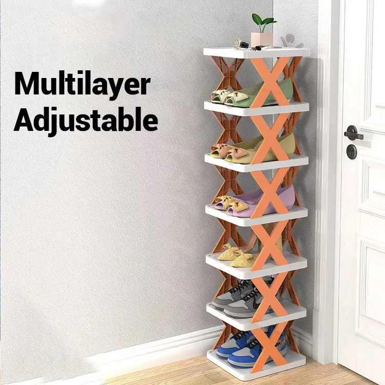 Customized logo plastic layered shoe rack storage shoe racks for home foldable shoe rack 3/4/5/6 layers