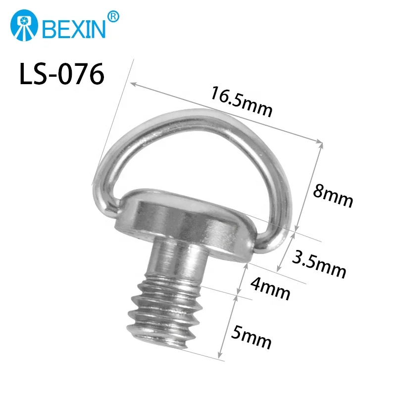 Bexin Hex socket tripod ball head clamp camera fixing screw 1/4 threat d ring tripod custom small ring screw