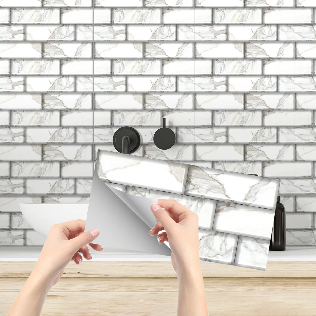 Wall Coating Color Wallpaper Self Adhesive Decorative Wall Tile Sticker 3D Wall Sticker For Kitchen Home Decoration