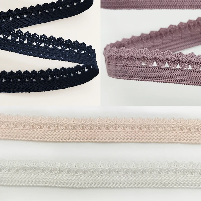Wholesale Picot Edge Elastic Lingerie 10 mm Edging Lace High Elasticity Underwear Webbing Band 3/8 Decor Scallop Tape