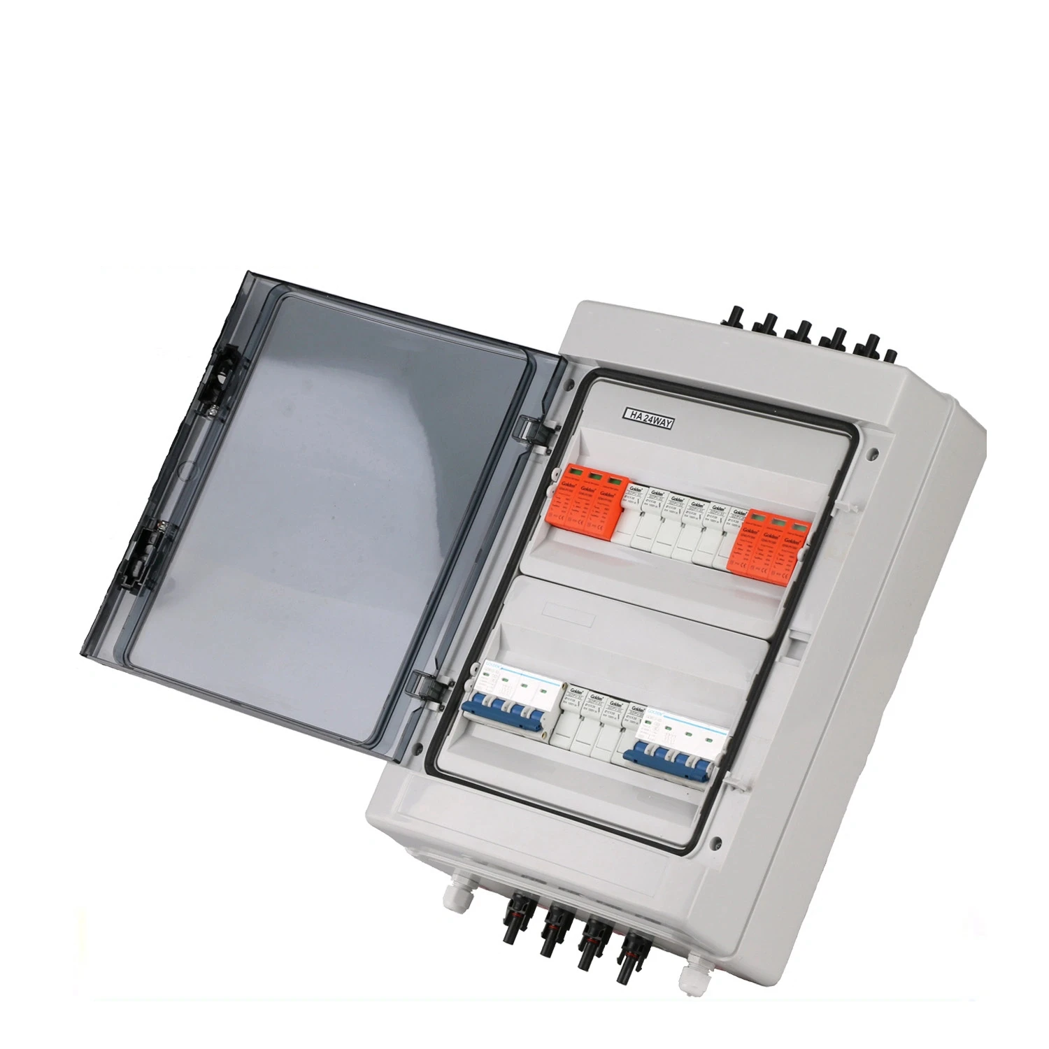 4 in 1 out  photovoltaic combiner box  IP65 PV system combiner box   Customize Voltage DC PV combiner boxes