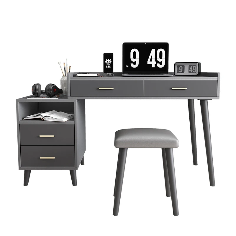 Retractable Computer Desk/a Minimalist Computer Desk Home Furniture Wood Modern Panel