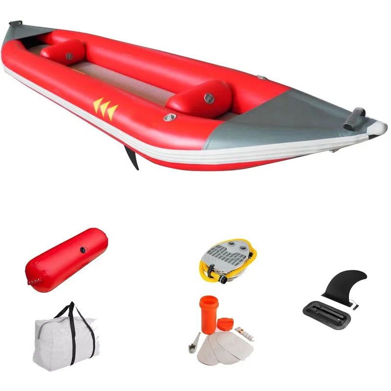 The Best Selling Inflat PVC Kayak 2 Person Canoe Fishing Inflatable Kayak with Paddles and Pump