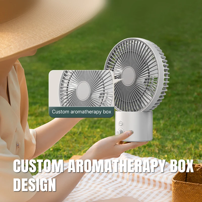 Summer Camping 1800mAh Portable Air Cooling USB Mini Rechargeable Small High Speed Table Fan