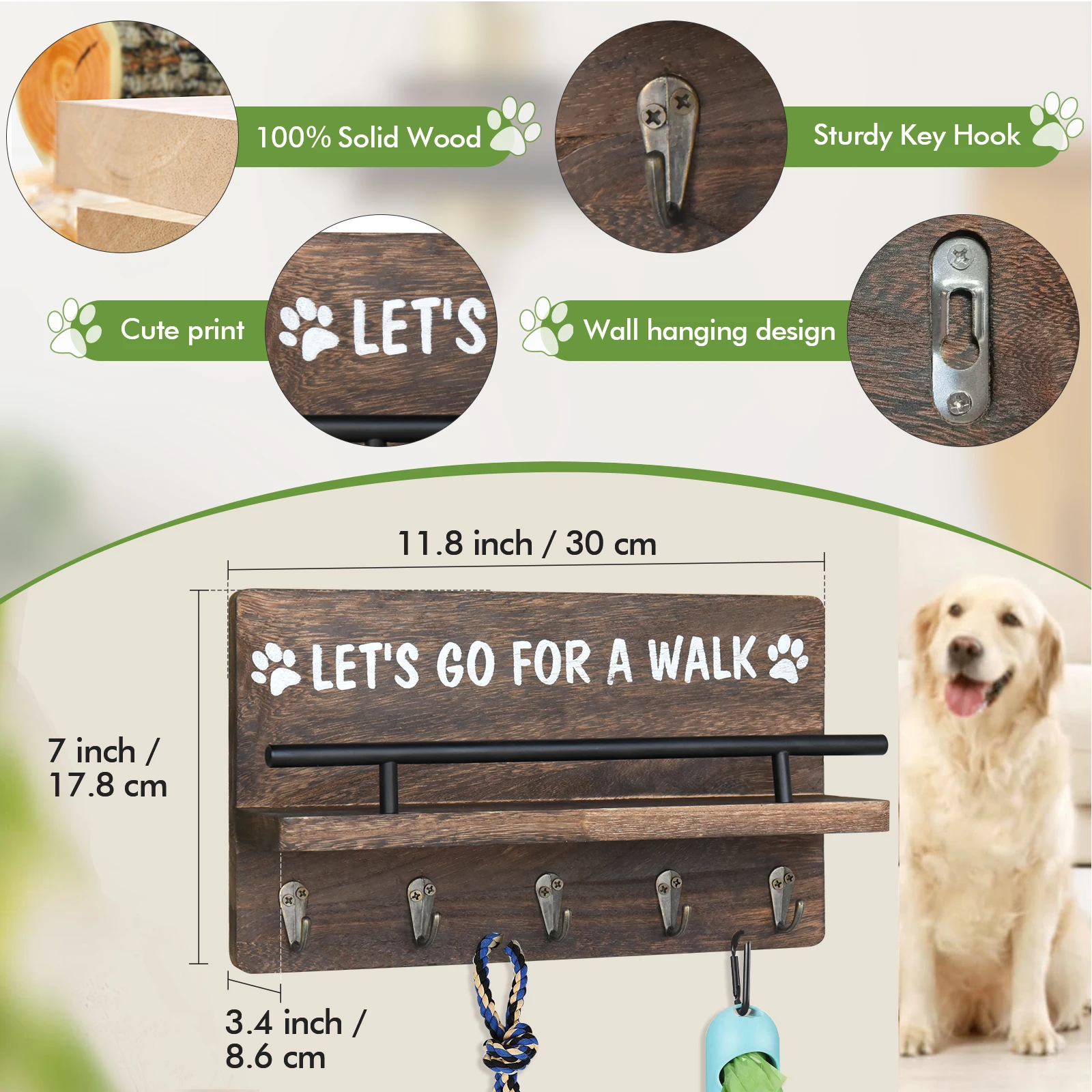 White MDF Wooden Floating Wall Mounted Shelf with Hooks Good Price Home Decor for Kitchen Bathroom Garage Metal Plastic Material