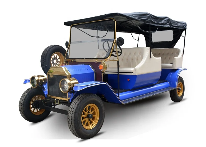 2022 CE approved street legal 48V battery maintenance free electric sightseeing tourist bus  classic vintage car