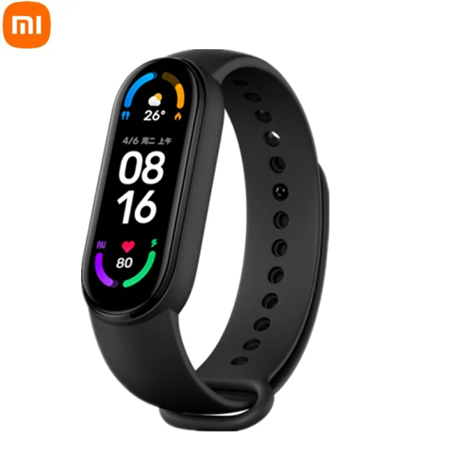 
GLOBAL VERSiONXiaomi Mi Band 6 Smart Bracelet AMOLED Screen Blood Oxygen Heart Rate Fitness Traker 5ATM Waterproof Smart Band 6 