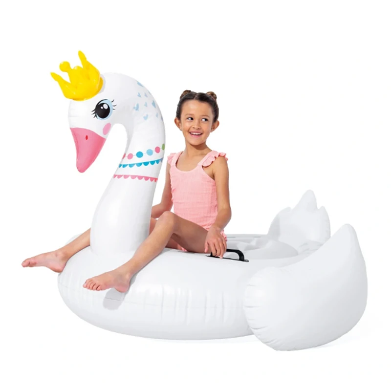 Majestic Swan 188cmX124cm PVC Inflatable Floating Island Float for Home Summer Outdoor Swimming Pool Ride-on Leisure