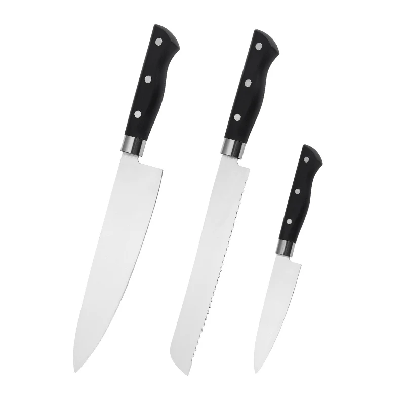 Factory Outlet Classic 3pcs Stainless Steel Filleting Knife Set PP+TPR Handle Fishing Knife Outdoor Camping Kitchen Knife