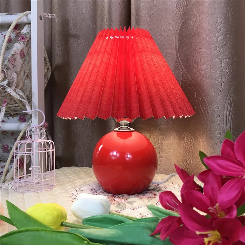 
modern pleated stylish minimalist home decor beside hotel table lights bed room decorating light table lamp ceramic 