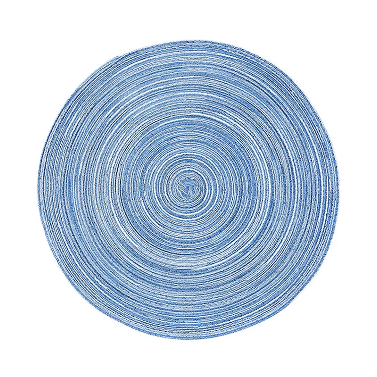 Modern Nordic Washable Hand Woven Ramie Cotton Round Heat Resistant Non-slip Placemats For Dining Table