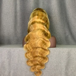 New 613 blonde highlight honey brown natural 13x4 13x6 transparent swiss front human hair lace wigs