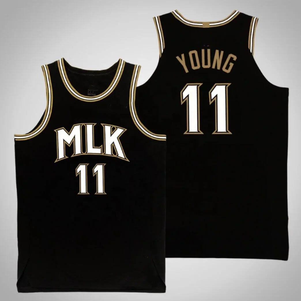 Stitched 2021 city edition throwback Trae Young Basketball jerseys
