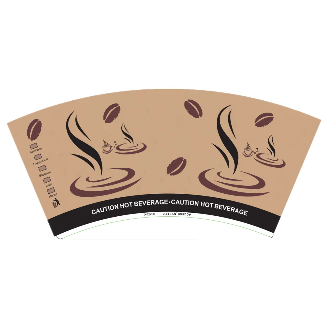 160gsm paper cup fan Custom Printed ECO-Friendly coffee cup Pe/Pla 6oz Disposable Single Side PE Coated paper fans