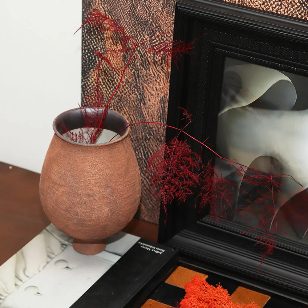 Handmade Modern Minimalist Wabi-Sabi Ceramic Vase Creative Ancient Wasteland Niche Decorative Piece Home Study Floor Table vase