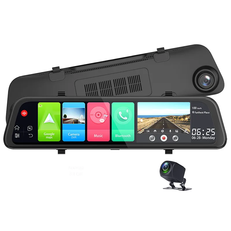 12 Inch Dual Lens Dash Cam 4G 1080P WIFI  GPS navigation car camera redorder dvr with ADAS
