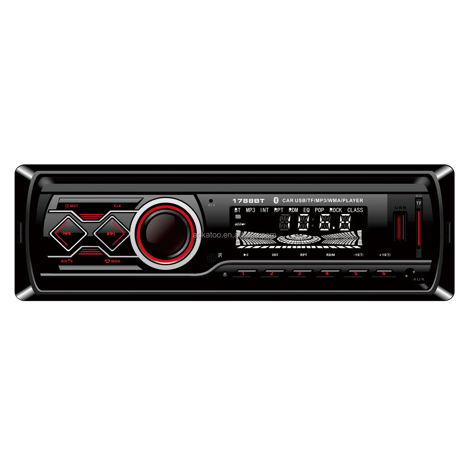 Detachable Panel Car Audio MP3 Player 7 Colors LCD Display Bluetooth USB Radio ISO Connector 4RCA Phone App Control One Model