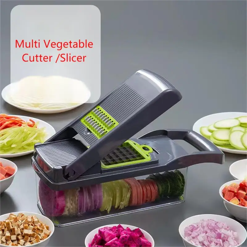 Amazon Top Seller Kitchen Accessories 12 in 1 Food Dicer Onion Veggie Chopper Mandoline Slicer Multifunctional Vegetable Cutter