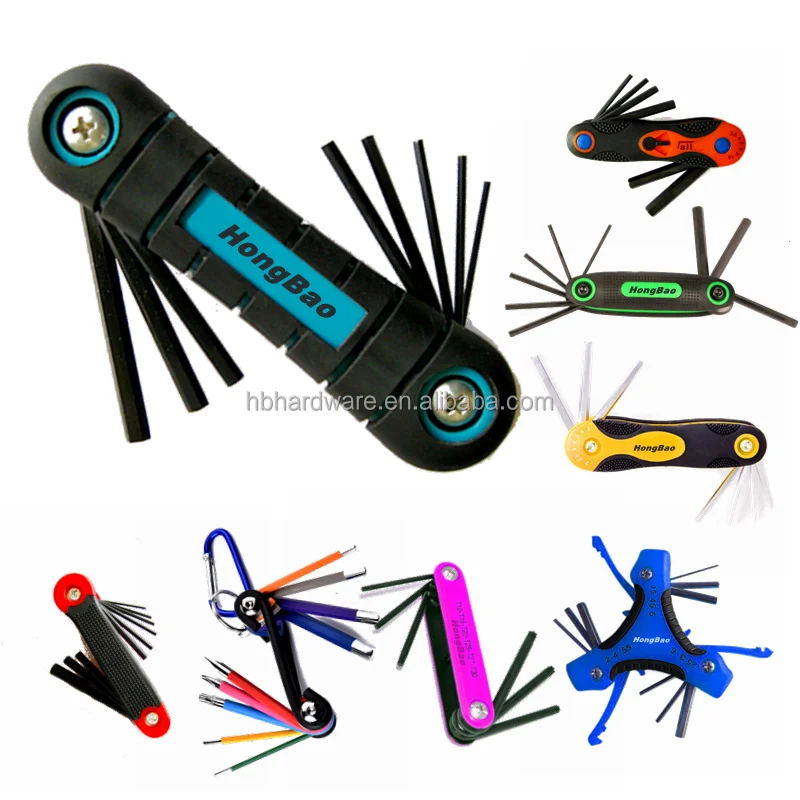 6 in 1 Repair Portable Hex Screwdriver Nut Wrench Spanner Kit Bike Repair 6pcs Foldable Nut Hex Key Set Folding Nut Driver Set