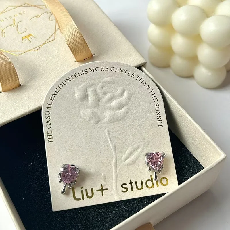 Custom Printed Earring Display Cards Necklace Cards Paper Cardboard Die Cut Hanging Earring Cards With Logo