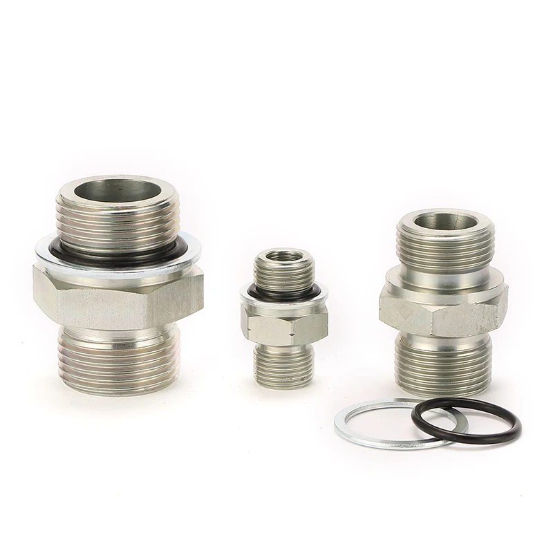 Адаптер шланг установки Hex BSP Мужской Двойной 60 градусов сиденье скрепленного уплотнение BSP Мужской O-RING