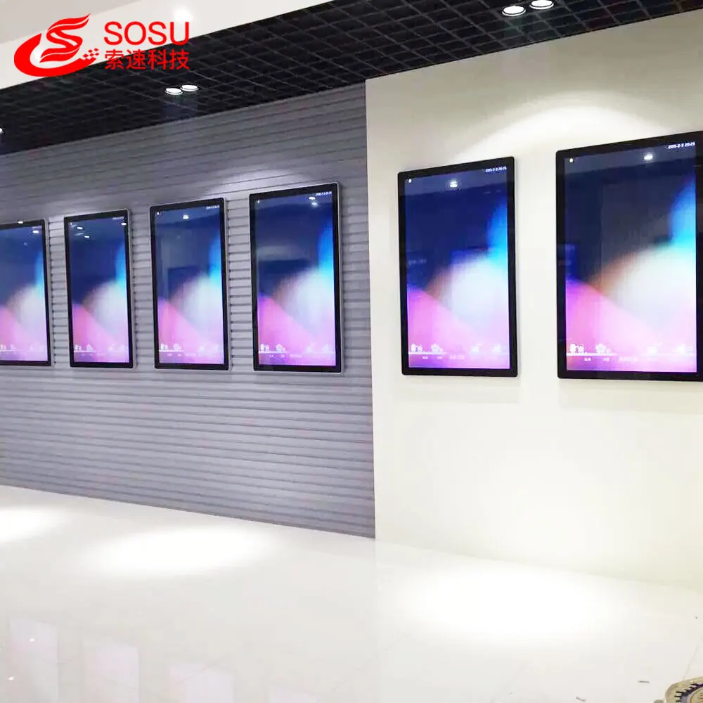  65 дюймов настенный планшетный ПК с системой андроида киоск Digital signage рекламные экраны для